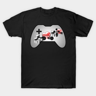 Hearts Diamond Spades Clubs Poker Cards -  Gaming Gamer Abstract - Gamepad Controller - Video Game Lover - Graphic Background T-Shirt